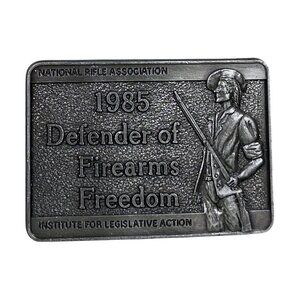 Belt Buckle National Rifle Association NRA Defender Of Firearms 1985